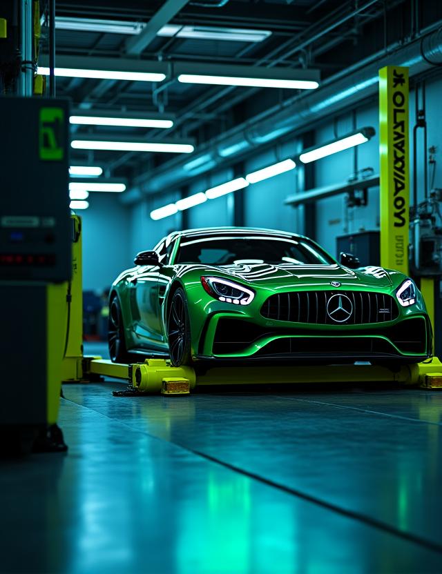High performance car on dyno machine